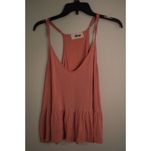 Light pink tank with ruffle detailing